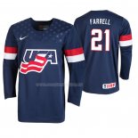 Maglia Hockey USA Sean Farrell 2019 Iihf World U18 Championship Blu