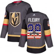 Maglia Hockey Vegas Golden Knights Marc-andre Fleury Home Autenticousa Flag Gris