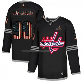 Maglia Hockey Washington Capitals Johansson 2020 USA Flag Nero Rosso