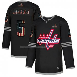 Maglia Hockey Washington Capitals Rod Langway 2020 USA Flag Nero2