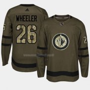 Maglia Hockey Winnipeg Jets Blake Wheeler 2018 Salute To Service Verde Militare
