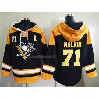 Felpa con Cappuccio Pittsburgh Penguins Evgeni Malkin Nero