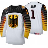 Maglia Hockey Alemania Hendrik Hane Home 2020 Iihf World Junior Championship Bianco