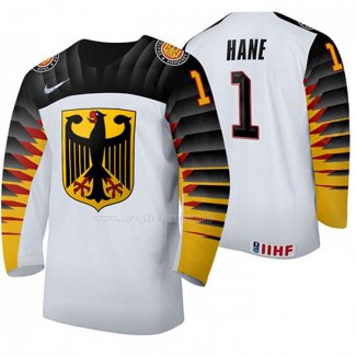 Maglia Hockey Alemania Hendrik Hane Home 2020 Iihf World Junior Championship Bianco