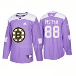 Maglia Hockey Boston Bruins David Pastrnak 2018 2018 Fights Cancer Viola