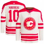 Maglia Hockey Calgary Flames Jonathan Huberdeau 2023 NHL Heritage Classic Primegreen Autentico Crema Rosso