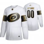 Maglia Hockey Carolina Hurricanes Personalizzate Golden Edition Autentico Bianco