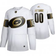 Maglia Hockey Carolina Hurricanes Personalizzate Golden Edition Autentico Bianco