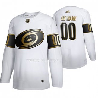 Maglia Hockey Carolina Hurricanes Personalizzate Golden Edition Autentico Bianco