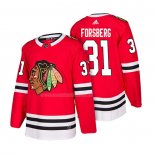 Maglia Hockey Chicago Blackhawks Anton Forsberg Home Autentico 2018 Rosso