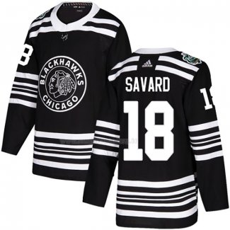 Maglia Hockey Chicago Blackhawks Denis Savard Autentico 2019 Winter Classic Nero