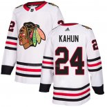 Maglia Hockey Chicago Blackhawks Dominik Kahun Road Autentico Bianco