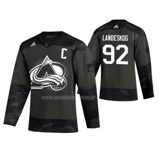 Maglia Hockey Colorado Avalanche Gabriel Landeskog 2019 Veterans Day Camuffamento