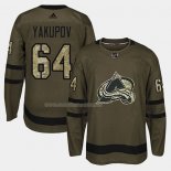 Maglia Hockey Colorado Avalanche Nail Yakupov 2018 Salute To Service Verde Militare