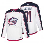 Maglia Hockey Columbus Blue Jackets Nick Foligno 2018 Bianco