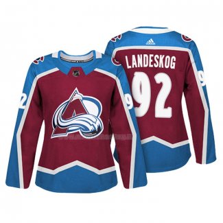 Maglia Hockey Donna Colorado Avalanche Gabriel Landeskog Autentico Giocatore Maroon