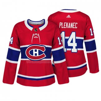 Maglia Hockey Donna Montreal Canadiens Tomas Plekanec Autentico Giocatore Rosso