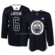 Maglia Hockey Edmonton Oilers Adam Larsson New Season Practice Blu