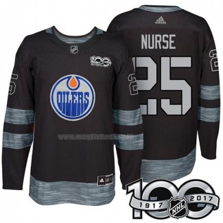 Maglia Hockey Edmonton Oilers Darnell Nurse 1917-2017 100th Anniversario Nero