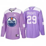 Maglia Hockey Edmonton Oilers Leon Draisaitl 2018 Fights Cancer Viola