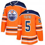 Maglia Hockey Edmonton Oilers Mark Fayne Home Autentico Arancione