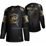Maglia Hockey Golden Edition Columbus Blue Jackets Elvis Merzlikins Autentico Nero