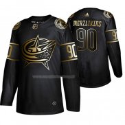Maglia Hockey Golden Edition Columbus Blue Jackets Elvis Merzlikins Autentico Nero