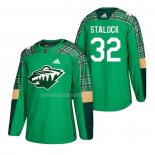 Maglia Hockey Minnesota Wild Alex Stalock 2018 Dia de San Patricio Verde
