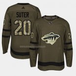 Maglia Hockey Minnesota Wild Ryan Suter 2018 Salute To Service Verde Militare