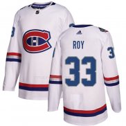 Maglia Hockey Montreal Canadiens Patrick Roy Autentico 2017 100 Classic Bianco