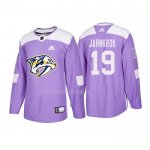 Maglia Hockey Nashville Predators Calle Jarnkrok Autentico 2018 Fights Cancer Viola