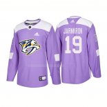 Maglia Hockey Nashville Predators Calle Jarnkrok Autentico 2018 Fights Cancer Viola