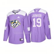 Maglia Hockey Nashville Predators Calle Jarnkrok Autentico 2018 Fights Cancer Viola