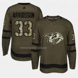 Maglia Hockey Nashville Predators Viktor Arvidsson 2018 Salute To Service Verde Militare