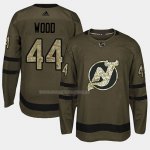 Maglia Hockey New Jersey Devils Miles Wood 2018 Salute To Service Verde Militare