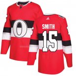 Maglia Hockey Ottawa Senators Zack Smith Autentico 2017 100 Classic Rosso