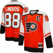 Maglia Hockey Philadelphia Flyers Eric Lindros Mitchell & Ness 1996-97 Captain Patch Blue Line Arancione