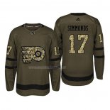 Maglia Hockey Philadelphia Flyers Wayne Simmonds 2018 Salute To Service Verde Militare