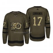 Maglia Hockey Philadelphia Flyers Wayne Simmonds 2018 Salute To Service Verde Militare