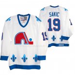 Maglia Hockey Quebec Nordiques Joe Sakic Heritage Vintage Replica Bianco