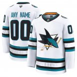Maglia Hockey San Jose Sharks Away Personalizzate Bianco
