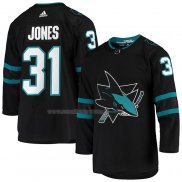 Maglia Hockey San Jose Sharks Martin Jones Alternato Autentico Nero