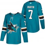 Maglia Hockey San Jose Sharks Paul Martin Autentico Home 2018 Verde