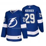 Maglia Hockey Tampa Bay Lightning Slater Koekkoek Home Autentico Giocatore Blu