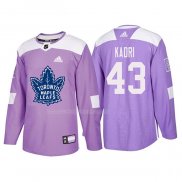 Maglia Hockey Toronto Maple Leafs Nazem Kadri 2018 Fights Cancer Viola