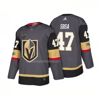 Maglia Hockey Vegas Golden Knights Luca Sbisa Steel Autentico Home Giocatore 2018 Gris