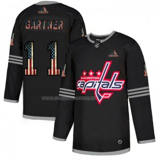 Maglia Hockey Washington Capitals Mike Gartner 2020 USA Flag Nero Rosso