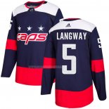 Maglia Hockey Washington Capitals Rod Langway Autentico 2018 Stadium Series Blu