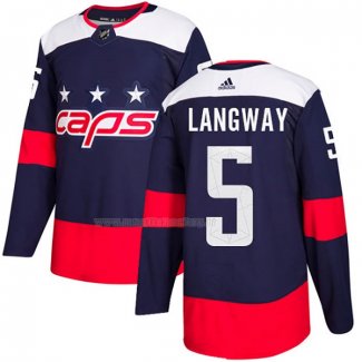 Maglia Hockey Washington Capitals Rod Langway Autentico 2018 Stadium Series Blu