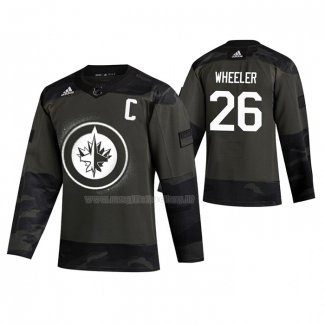Maglia Hockey Winnipeg Jets Blake Wheeler 2019 Veterans Day Camuffamento